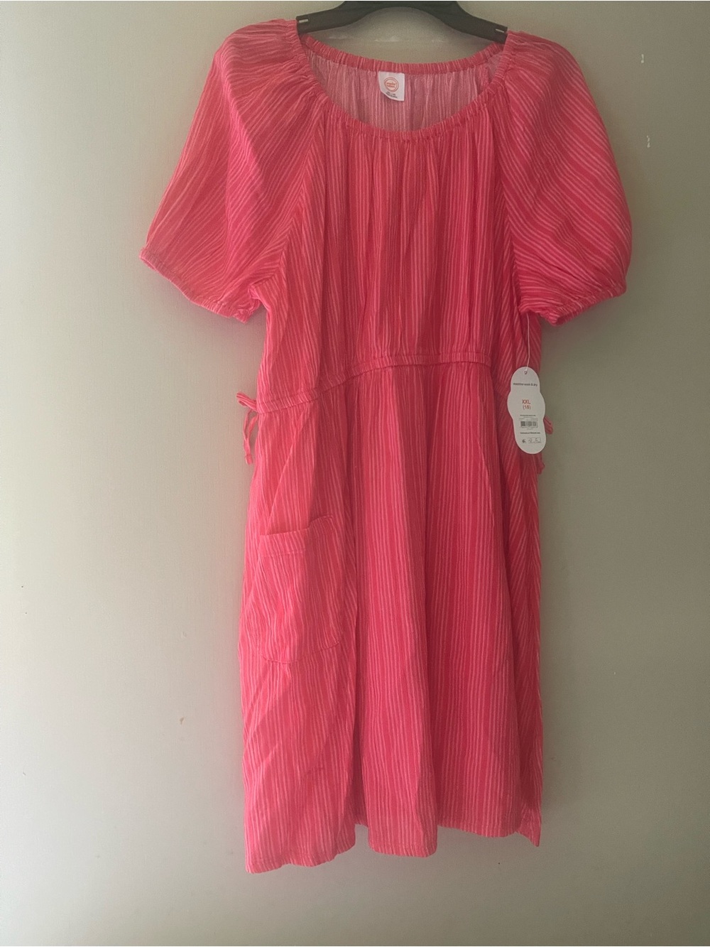 💕🔥 4/$16 Girls NWT Bright Pink Short-Sleeve Tiered Dress Sz 18 Plus